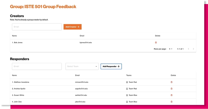 iSchool peer feedback tool project preview